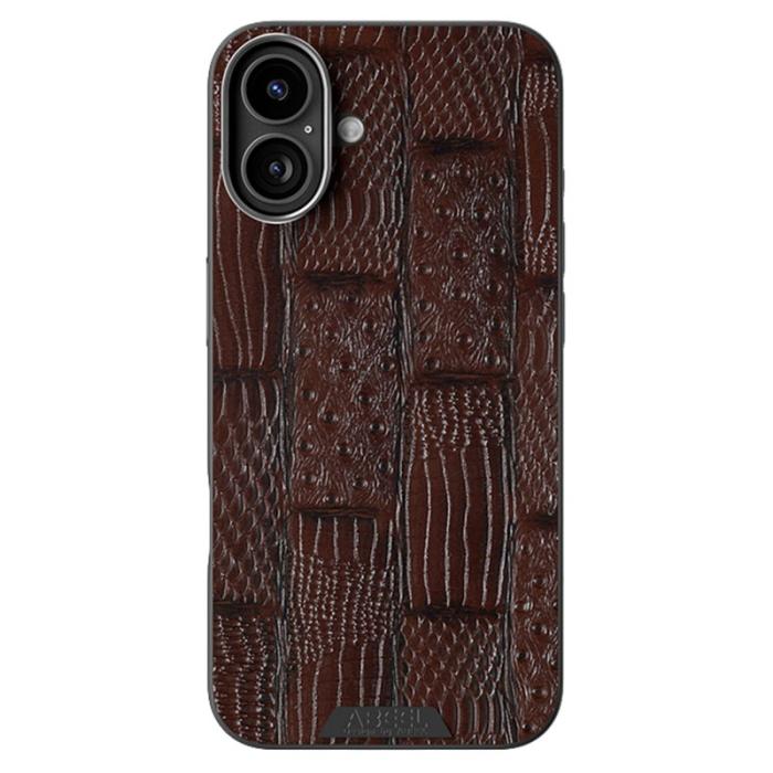 ABEEL - ABEEL iPhone 16 Skal MagSafe Kompatibel Beast Textur Kaffe