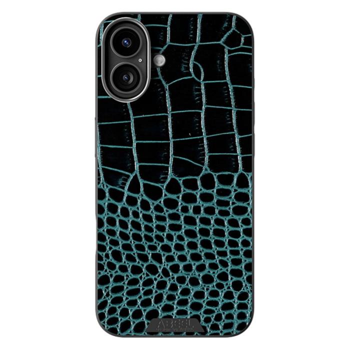 ABEEL - ABEEL iPhone 16 Skal MagSafe Kompatibel Krokodil Textur Grön