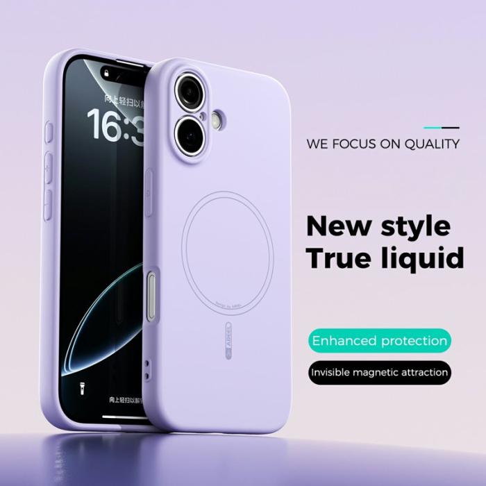 ABEEL - ABEEL iPhone 16 Skal MagSafe Kompatibel Lila Silikon
