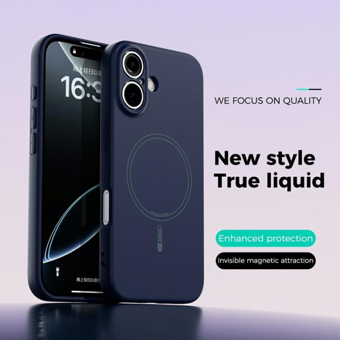 ABEEL - ABEEL iPhone 16 Skal MagSafe Kompatibel Mörkblå Silikon