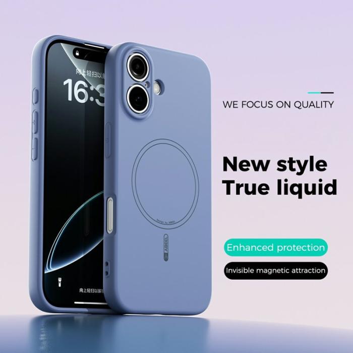 ABEEL - ABEEL iPhone 16 Skal MagSafe Kompatibel Silikon - Ljusblå