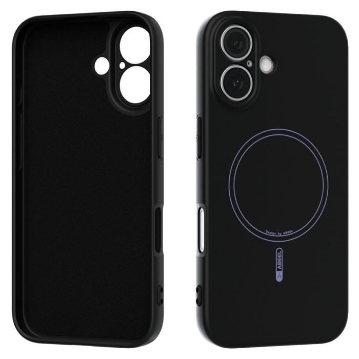 ABEEL - ABEEL iPhone 16 Skal MagSafe Kompatibel Svart Liquid Silicone