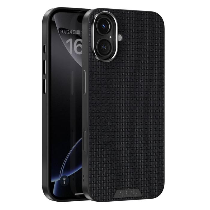 ABEEL - ABEEL iPhone 16 Skal MagSafe Texturerad Bakre Fodral - Svart