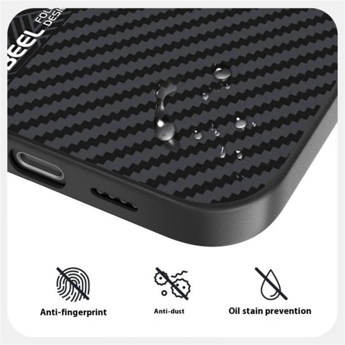 ABEEL - ABEEL iPhone 16 Skal PC TPU Aluminium PU Läder MagSafe - Textur 1