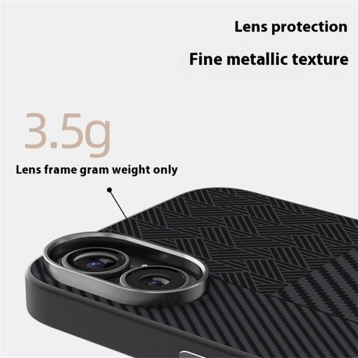 ABEEL - ABEEL iPhone 16 Skal PC TPU Aluminium PU Läder MagSafe - Textur 1