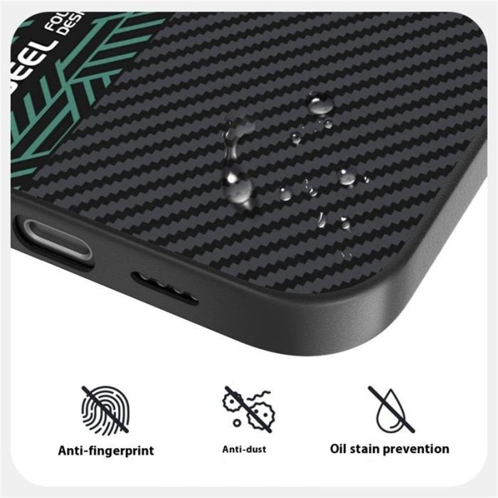 ABEEL - ABEEL iPhone 16 Skal PC TPU Aluminium PU Läder MagSafe - Textur 2