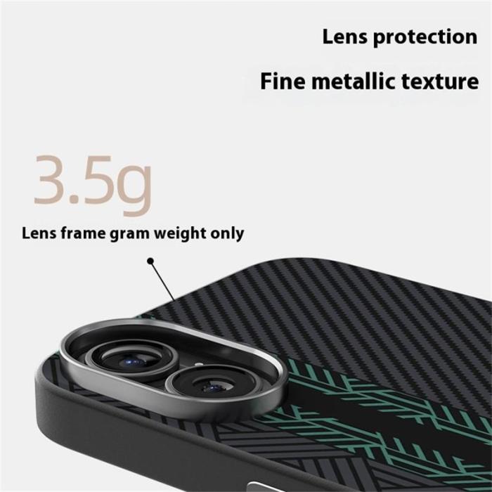 ABEEL - ABEEL iPhone 16 Skal PC TPU Aluminium PU Läder MagSafe - Textur 2