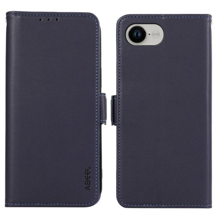 ABEEL - ABEEL iPhone 16e Fodral Läder med RFID-skydd - Blå