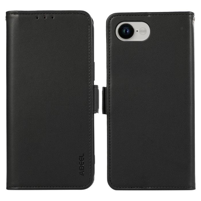 ABEEL - ABEEL iPhone 16e Fodral Läder med RFID-skydd - Svart