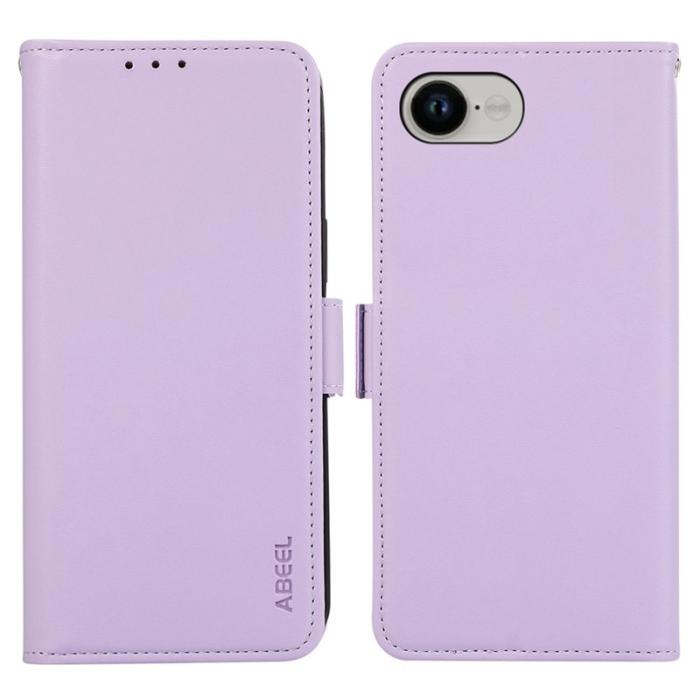 ABEEL - ABEEL iPhone 16e Skal Läderfodral med RFID Skydd - Lila