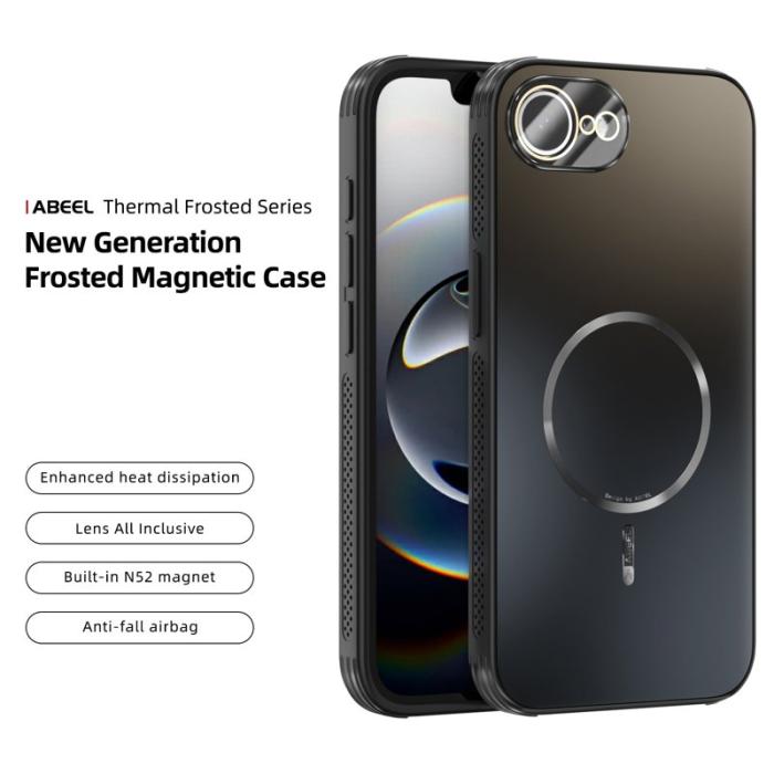 ABEEL - ABEEL iPhone 16e Mobilskal Magnetiskt TPU PC KylSvart