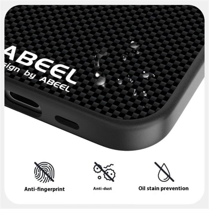 ABEEL - ABEEL iPhone 16e Skal Magnetiskt Tryckt TPU Aluminium Läder Blå