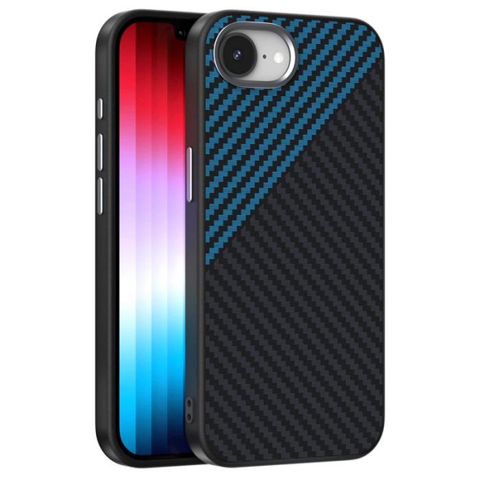 ABEEL - ABEEL iPhone 16e Skal MagSafe Kolfiber Svart/Blå