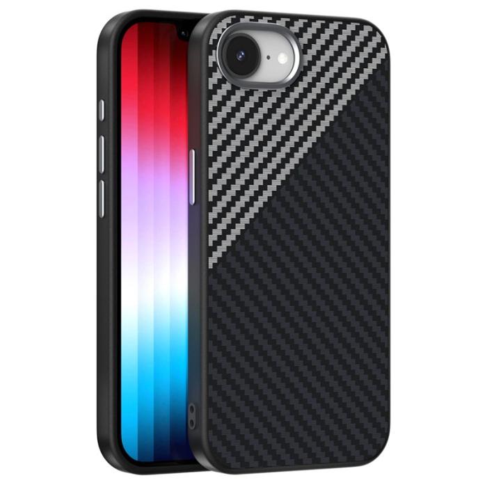 ABEEL - ABEEL iPhone 16e Skal MagSafe Kolfiber Svart/Silver