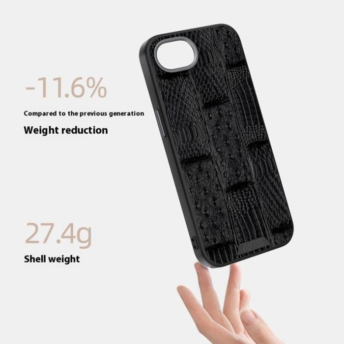 ABEEL - ABEEL iPhone 16e Skal MagSafe Kompatibel Beast Textur Kaffe