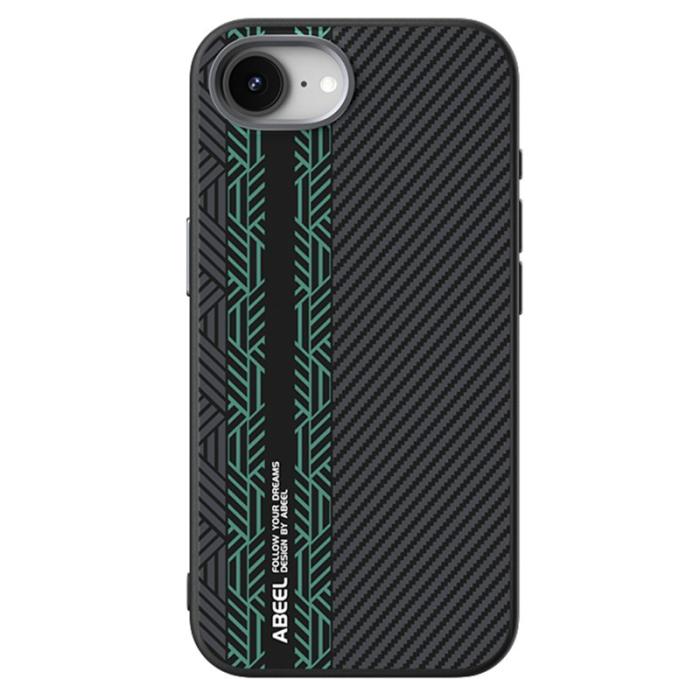 ABEEL - ABEEL iPhone 16e Skal MagSafe PC TPU Aluminium PU Läder Textur 2