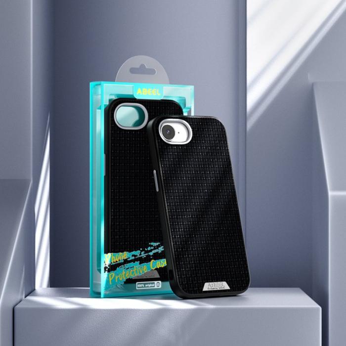 ABEEL - ABEEL iPhone 16e Skal MagSafe Texturerad Micro-Prägling Kaffe