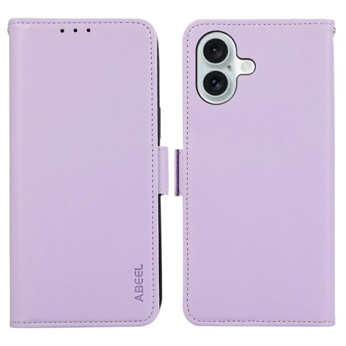 ABEEL - ABEEL iPhone 17 Fodral Läder med RFID-skydd - Lila