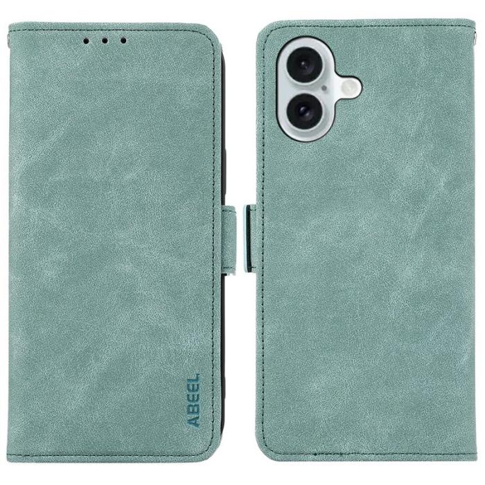 ABEEL - ABEEL iPhone 17 Fodral PU Läder Folio Ställ Baby Blue