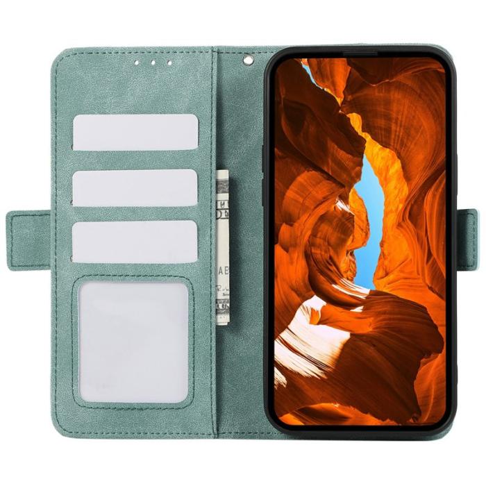 ABEEL - ABEEL iPhone 17 Fodral PU Läder Folio Ställ Baby Blue