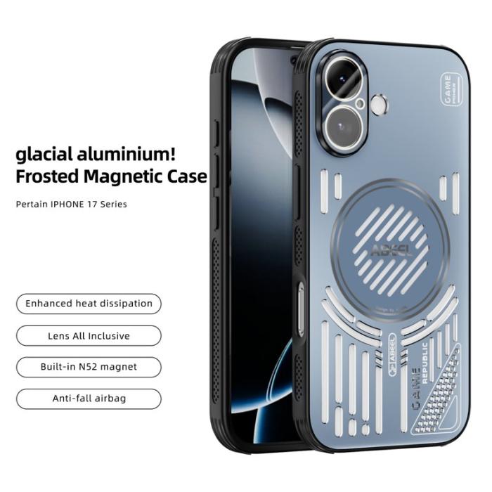 ABEEL - ABEEL iPhone 17 Magnetiskt Fodral Aluminium + PC + TPU - Blå