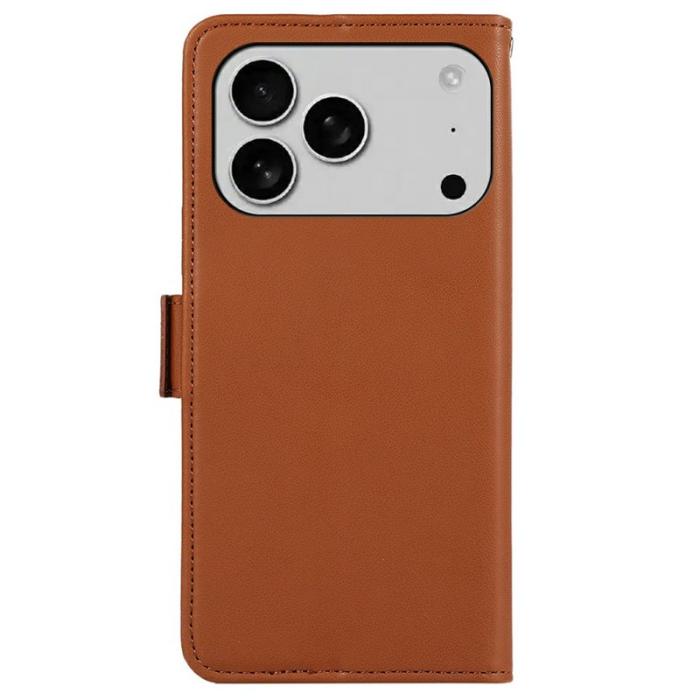 ABEEL - ABEEL iPhone 17 Pro Fodral Läder med RFID Skydd - Brun