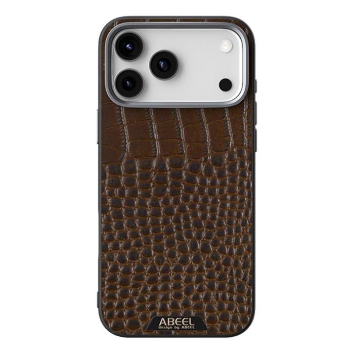 ABEEL - ABEEL iPhone 17 Pro Max Skal MagSafe Krokodil Textur Kaffe