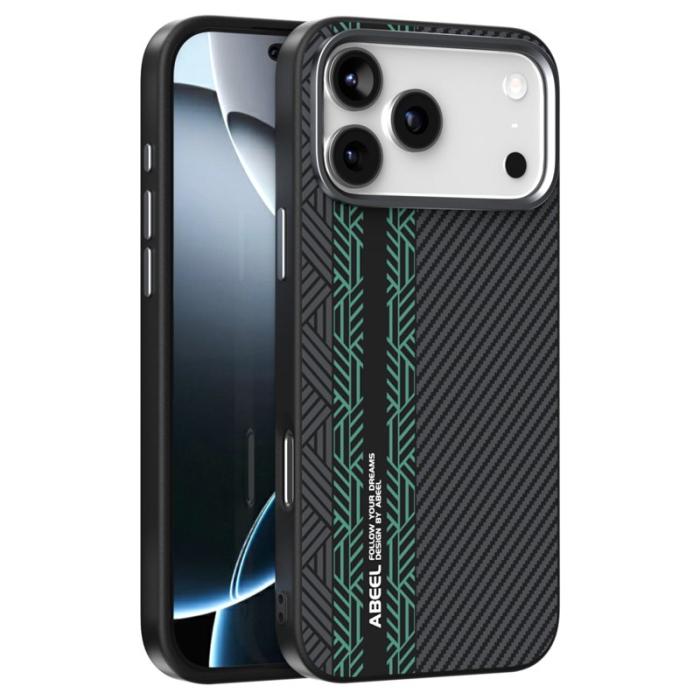 ABEEL - ABEEL iPhone 17 Pro Max Skal PC TPU Aluminium Läder - Textur 2