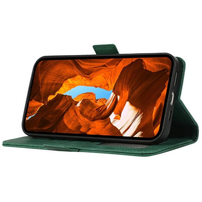 ABEEL - ABEEL iPhone 17 Pro Max Skal PU Läder Folio Ställ Green