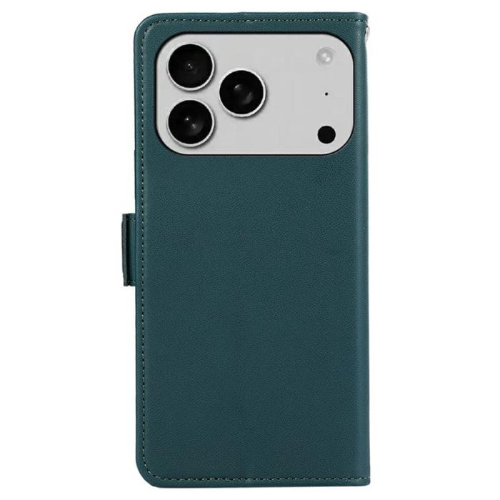 ABEEL - ABEEL iPhone 17 Pro Skal Läderfodral med RFID Skydd - Grön