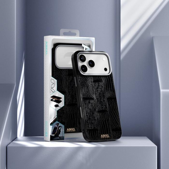ABEEL - ABEEL iPhone 17 Pro Skal MagSafe Kompatibel Beast Textur Kaffe