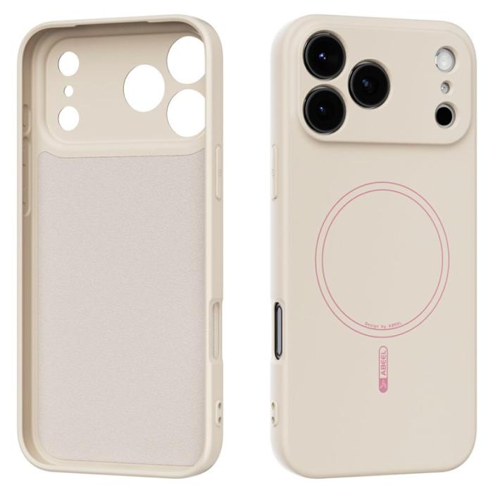 ABEEL - ABEEL iPhone 17 Pro Skal MagSafe Kompatibel Silikon Beige