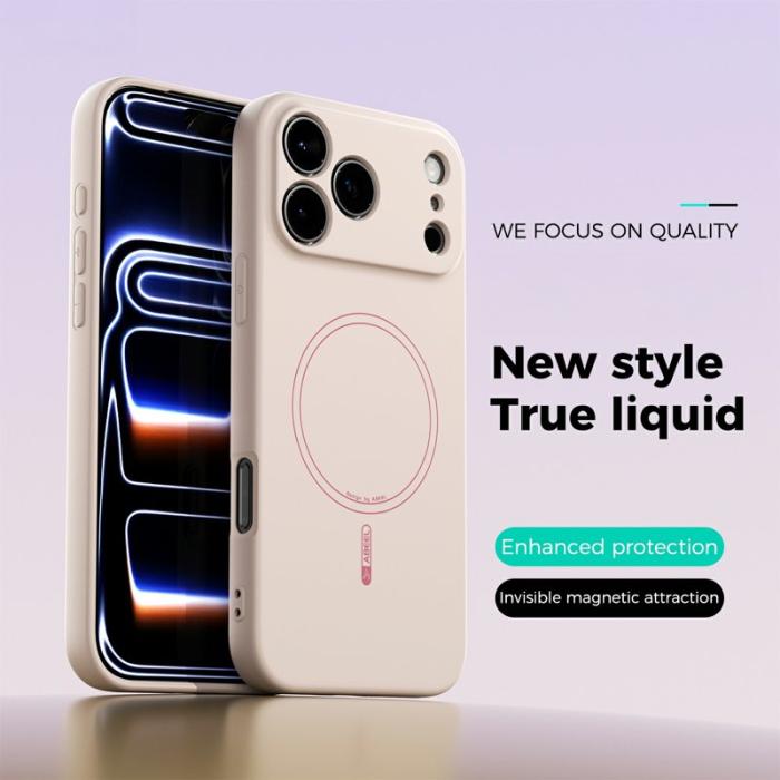 ABEEL - ABEEL iPhone 17 Pro Skal MagSafe Kompatibel Silikon Beige