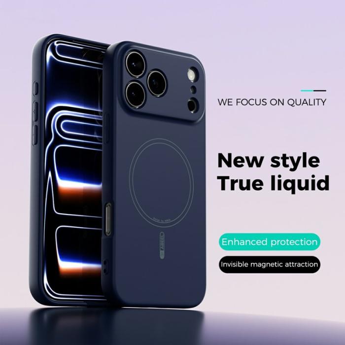 ABEEL - ABEEL iPhone 17 Pro Skal MagSafe Liquid Silicone Mörkblå