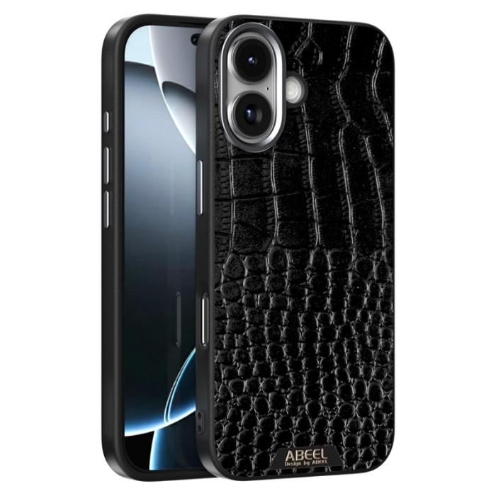 ABEEL - ABEEL iPhone 17 Skal MagSafe Kompatibel Krokodiltextur Svart