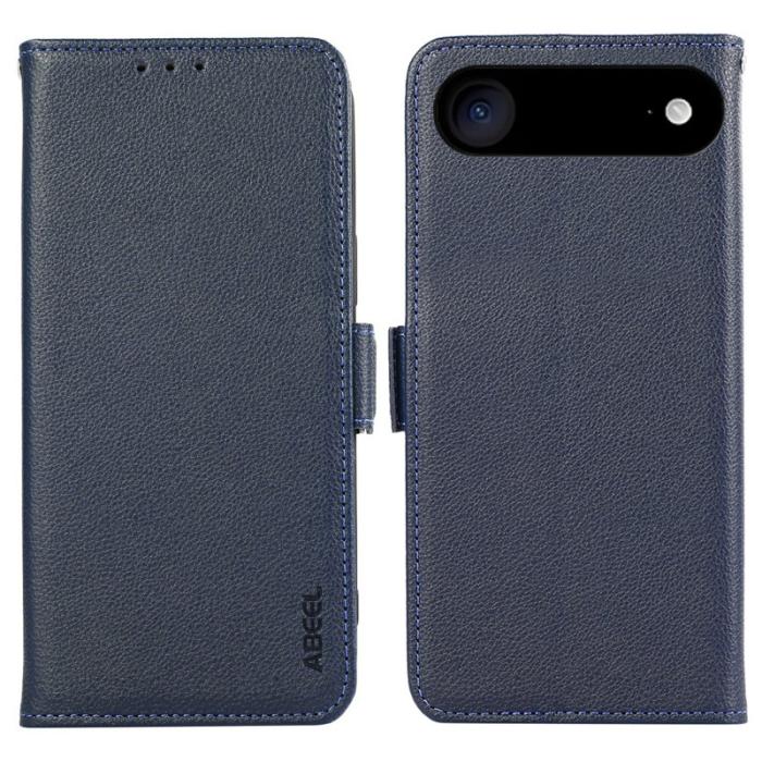 ABEEL - ABEEL iPhone Air Fodral Litchi Textur Läder RFID Blå