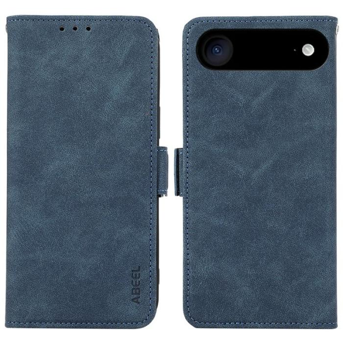ABEEL - ABEEL iPhone Air Fodral PU Läder Folio Ställ Blå