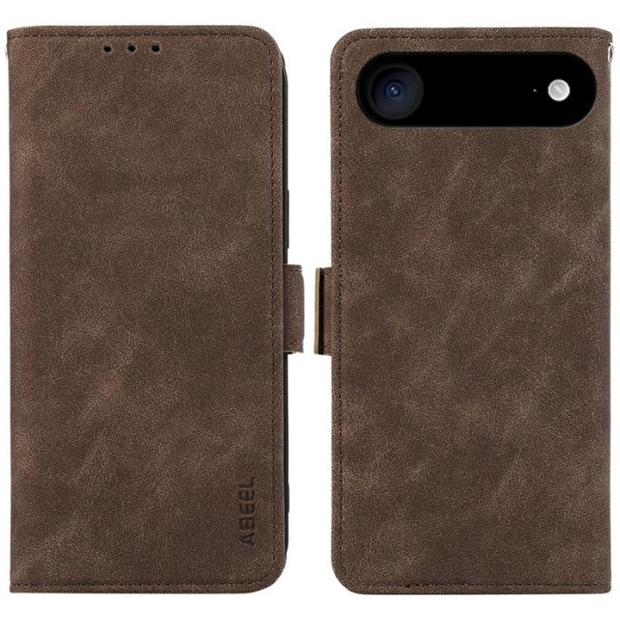 ABEEL - ABEEL iPhone Air Fodral PU Läder Folio Ställ Brown