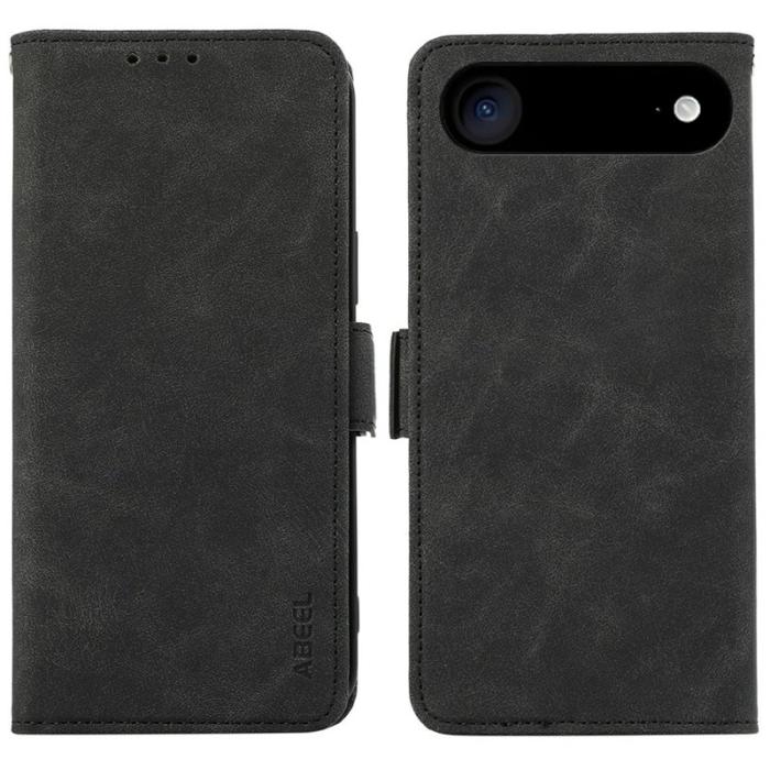 ABEEL - ABEEL iPhone Air Fodral PU Läder Folio Ställ Svart