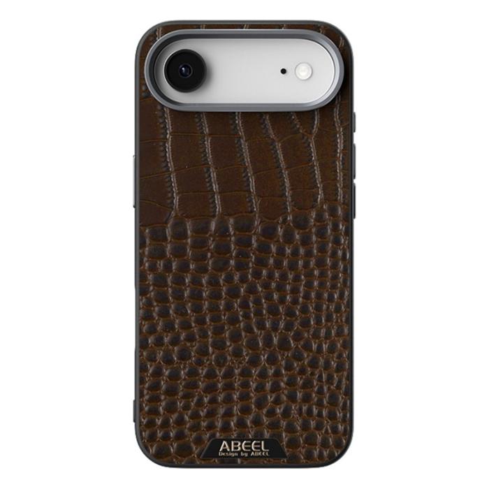 ABEEL - ABEEL iPhone Air Skal MagSafe Kompatibel Krokodil Textur Kaffe