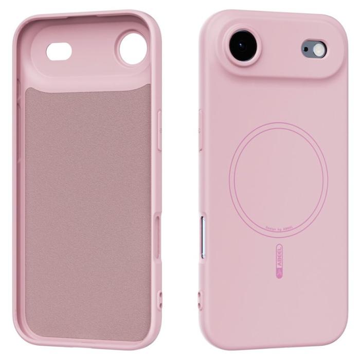 ABEEL - ABEEL iPhone Air Skal MagSafe Kompatibel Silikon - Rosa