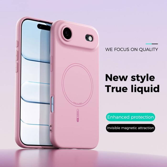 ABEEL - ABEEL iPhone Air Skal MagSafe Kompatibel Silikon - Rosa