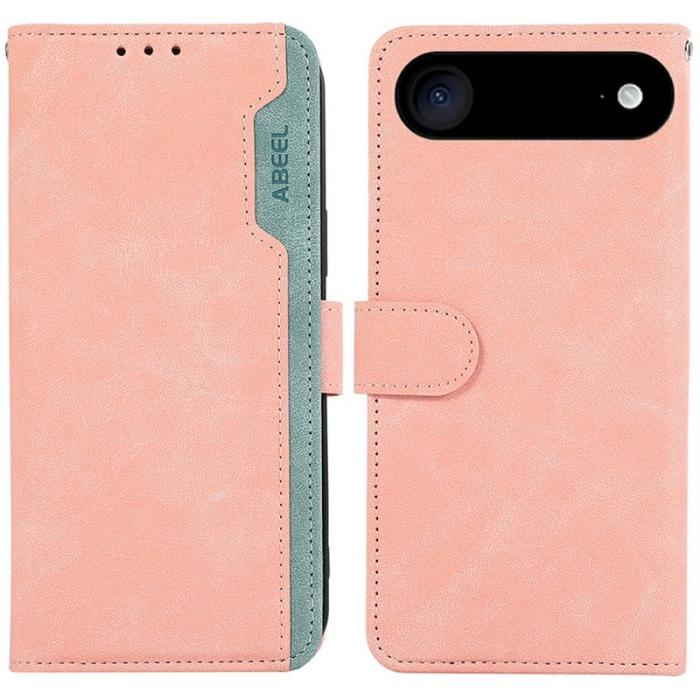 ABEEL - ABEEL iPhone Air Skal Splicing Läder Flip Fodral RFID Blockering - Rosa