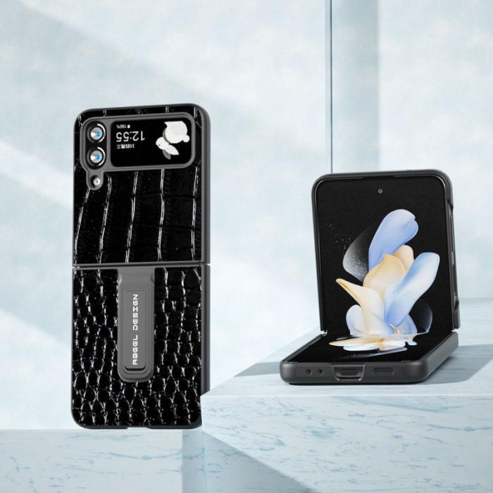 ABEEL - ABEEL Kickstand Armor Cover för Samsung Galaxy Z Flip4 5G - Svart
