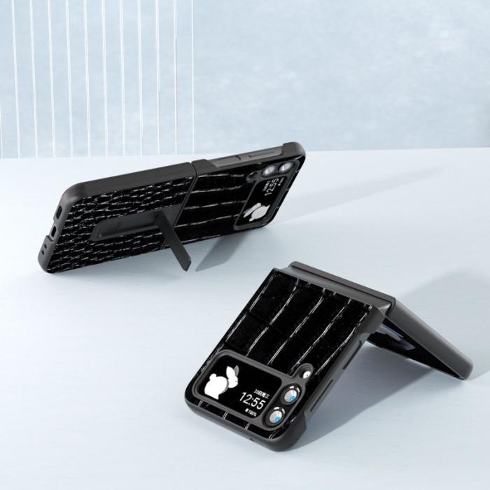 ABEEL - ABEEL Kickstand Armor Cover för Samsung Galaxy Z Flip4 5G - Svart