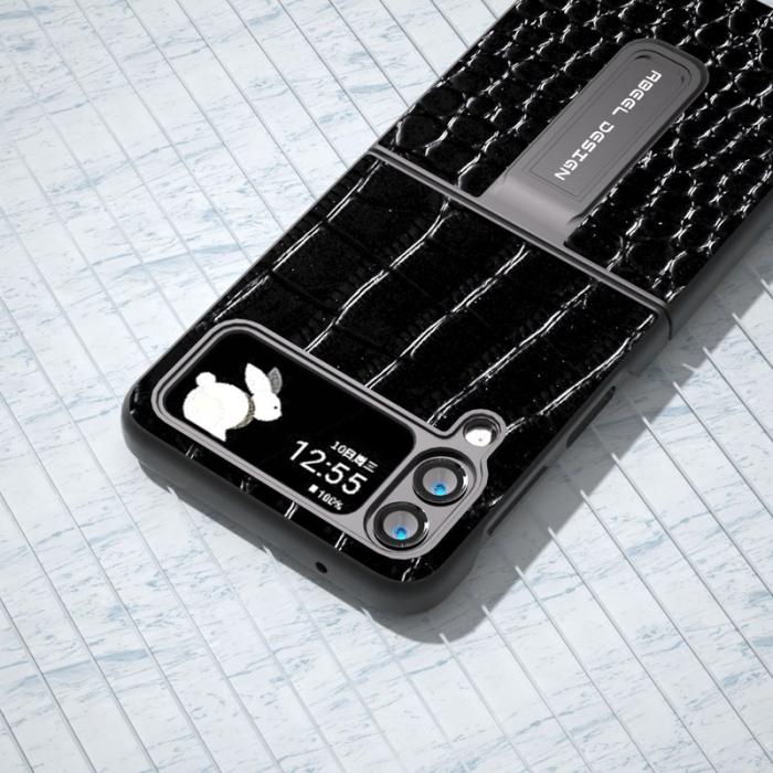 ABEEL - ABEEL Kickstand Armor Cover för Samsung Galaxy Z Flip4 5G - Svart
