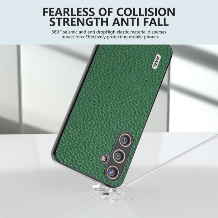 ABEEL - ABEEL Litchi Texture Cover Samsung Galaxy S24+ Fodral Grön