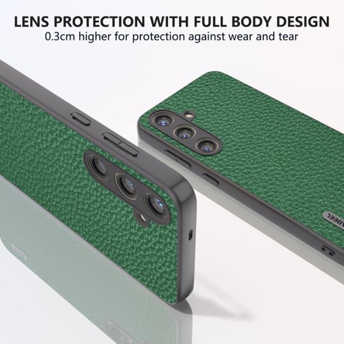 ABEEL - ABEEL Litchi Texture Cover Samsung Galaxy S24+ Fodral Grön