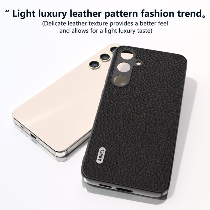ABEEL - ABEEL Litchi Texture Cover Samsung Galaxy S24+ Fodral Svart