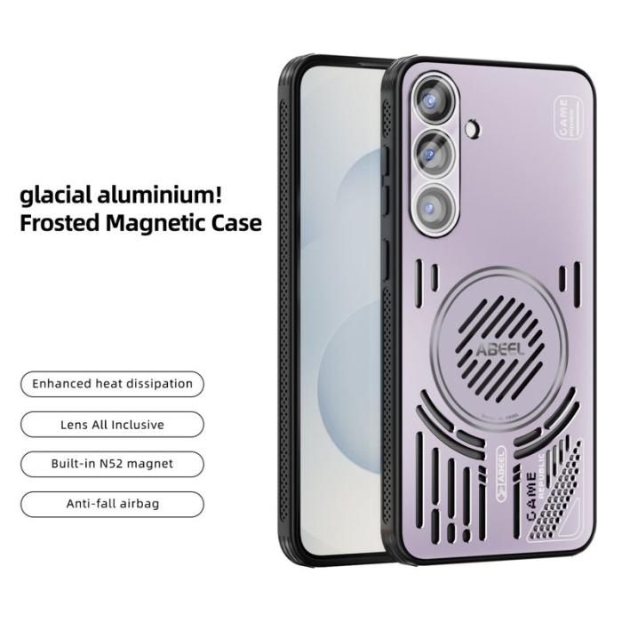 ABEEL - ABEEL Magnetic Case för Samsung Galaxy S25+ Aluminium - Rosa Lila